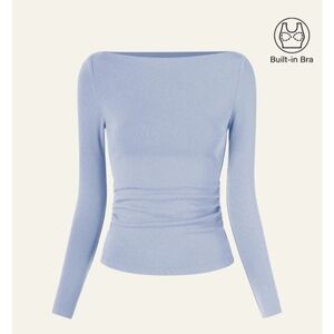 OGL Modern Side Touched Boatneck Brami Top, Small, Sea Glass